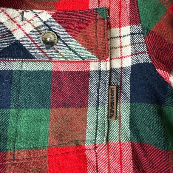 Legendary Whitetails Flannel Shirt Youth Large 14/16 Holiday Plaid Winter Fall - Picture 6 of 12